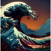 Wave of kanagawa,wave, illustration,Japan
