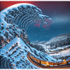 Wave of kanagawa,wave, illustration,Japan