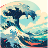 Wave of kanagawa,wave, illustration,Japan