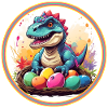 Dinobaby little dinosaur in Easter