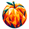 Geometric Apricot: Low-Poly Fruit Art