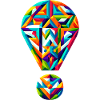 Vivid Exclamation: Geometric Spectrum Design