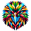 Kiwi Bird geometrico: arte mosaico colorato