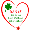 Danke Herz mit Kleeblatt