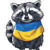 Cute raccoon with Ukraine bandana