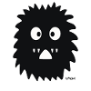 Black, funny and cute monster