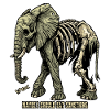 Errant Affamé Squelette Zombie Éléphant