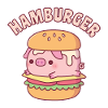 Cute Pig Hamburger Funny Pun
