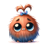 Fur fuzzy monster with pigtails