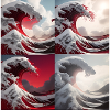 Wave of kanagawa,wave, illustration,Japan