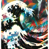 Wave of kanagawa,wave, illustration,graffiti