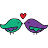 Valentines Day Kissing Birds