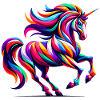 Geometrisches Regenbogen-Einhorn: Magisches Farbspektrum