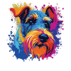 Wasserfarben Farbenfroher Drahthaar-Foxterrier