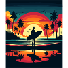 surfer sunset tee
