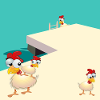 CHICKENS SWIMMING BY THE LAKE