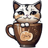 Cute Coffee Cat