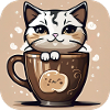 Chat de café mignon