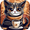 Chat de café mignon