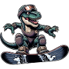 T-Rex Dino Snowboarder