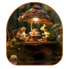 Bedårende Frog Sneil Tea Party Trestubbe