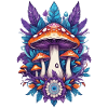 Mushrooms Feather Mandala Spiritual Design