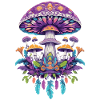 Feather Mandala Mushrooms Spiritual Design