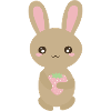Hase mit Erdbeere