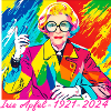 Illustration, bunt, Graffiti, Iris Apfel