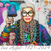 Illustration, bunt, Graffiti, Iris Apfel