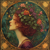 Junges Mädchen mit Blumenkranz