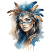 Enigmatic Feathered Spirit Portrait