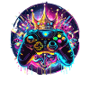 Synthwave Gamer Controller mit Krone