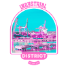 Pink industrial harbour in Finland