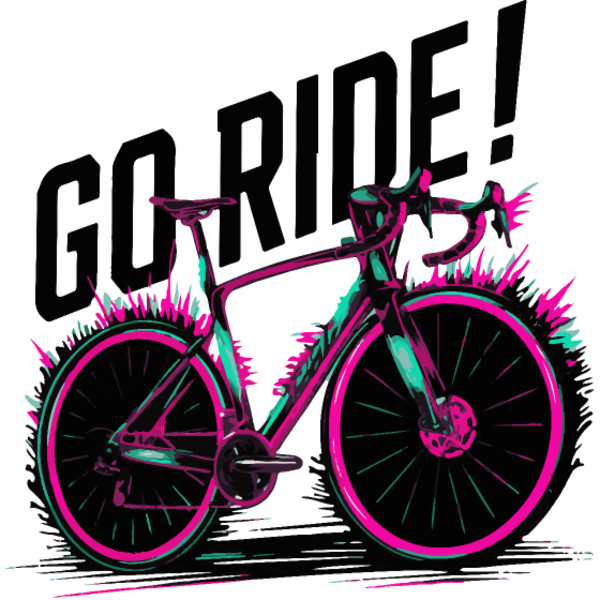 Koszulka "Go Ride! Nie zwalniaj jedź na rowerze szosowym"