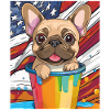 FRENCHIE US FLAG PAINT POT