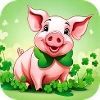 Cute lucky pig with shamrocks
