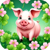 Cute lucky pig with shamrocks