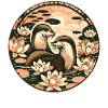 Otter und Lotusblume