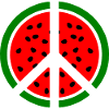Signe de paix pastèque melon