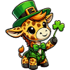 St. Patrick's Giraffe Cartoon