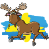 Funny moose with Sweden flag