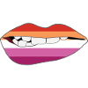 Biting Lips - Lesbian Flag