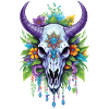 Spiritual Mandala with Bull Skull