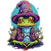 Grenouille mystique avec chapeau magique