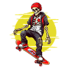 Skateboarding Skeleton