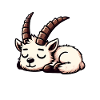 Süßer schlafender Steinbock hat null Bock