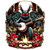 Mothman with guitar