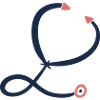 Dessin du stéthoscope. Médecin/infirmière.