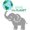 Baby elephant holding the globe